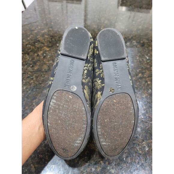 Cosmopolitan Ballet Shoes Women's Size 8.5M Black Gold Paisley Round Toe Slip On - Picture 5 of 10
